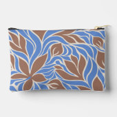 Boho Blauwe & Bruine Moderne Bloempatroon Monogram Etui (Achterkant)