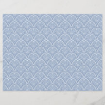 Boho Blauwe Delicate Schelpen Scrapbook Papier