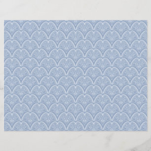Boho Blauwe Delicate Schelpen Scrapbook Papier