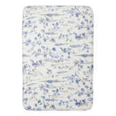 Boho Blauwe en witte wilde bloemen Badmat (Voorkant Verticaal)