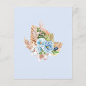 Boho Blauwe Frame Pampas Gras Oh Jongen Baby Showe Flyer (Achterkant)