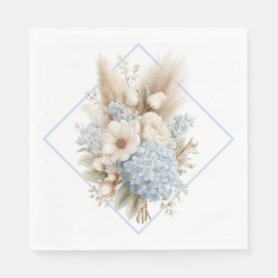 Boho Blauwe Hortensia Papieren Servetten