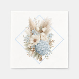Boho Blauwe Hortensia Papieren Servetten