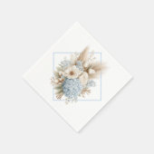 Boho Blauwe Hortensia Papieren Servetten (Hoek)