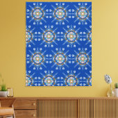 Boho Blauwe Mandala Handgetekende Kunst Canvasprin Canvas Afdruk (Insitu (Woonkamer))