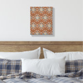 Boho Blauwe Mandala met de Hand Getekende Kunst Br Canvas Afdruk (Insitu (Slaapkamer))