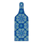 Boho blauwe medaillons peddel snijplank (Voorkant)