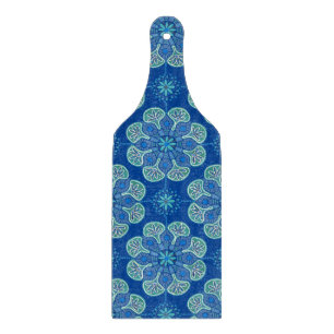 Boho blauwe medaillons peddel snijplank