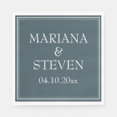 Boho Blauwe Moderne Minimalist Servet (Voorkant)