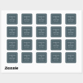 Boho Blauwe Moderne Minimalist Vierkante Sticker (Vel)