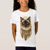 Boho Blauwe-Oog Kat Kids T-Shirt (Voorkant)