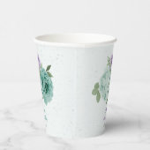 boho blauwe paarse bloemen groen papieren bekers (Rechts)