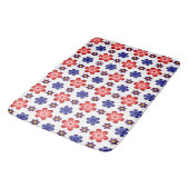 Boho Blauwe Paarse Rode Bloemen Grote Badmat (Gekanteld)