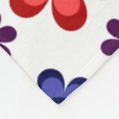 Boho Blauwe Paarse Rode Bloemen Grote Fleece Deken (Hoek)