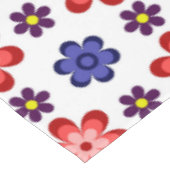Boho Blauwe Paarse Rode Bloemen Grote Tafelkleed (Gekanteld)