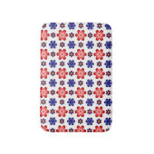 Boho blauwe paarse rode bloemen kleine badmat (Voorkant Verticaal)