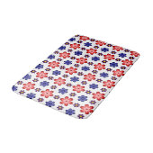 Boho Blauwe Paarse Rode Bloemen Middelgrote Badmat (Gekanteld)