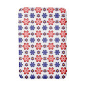 Boho Blauwe Paarse Rode Bloemen Middelgrote Badmat (Voorkant Verticaal)