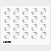 Boho Blauwe Pampagras Baby Shower Vierkante Sticker (Vel)