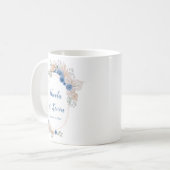Boho Blauwe Pampagras Trouwdag Koffiemok (Voorkant links)
