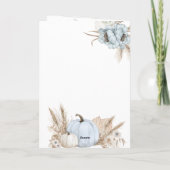 Boho Blauwe Pompoen 1e Verjaardag Kaart (Achterkant)