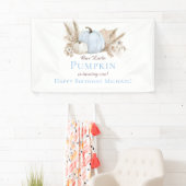 Boho Blauwe Pompoen 1e Verjaardag Welkom Spandoek (Insitu)