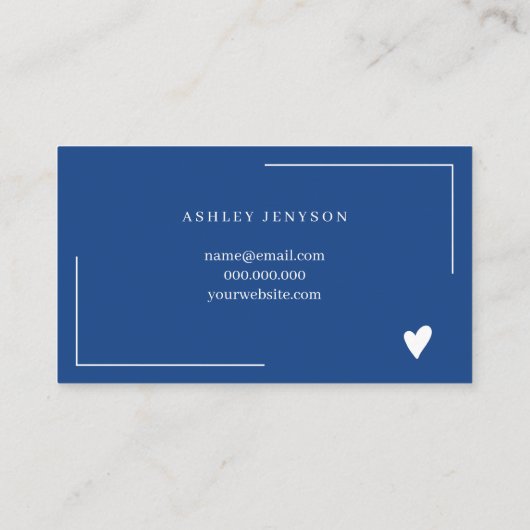 Boho blauwe script bestelling dank u visitekaartje (Achterkant)