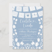 Boho Blauwe Talavera Mexicaanse Baby Shower Kaart (Voorkant)