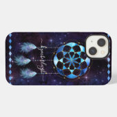 Boho Blauwe Tribale Hemelse Mandala Droomvanger iPhone Hoesje (Achterkant horizontaal)