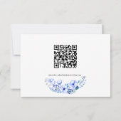 Boho Blauwe Waterverf Bloemen Bruiloft Save The Date (Achterkant)