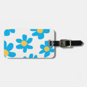 Boho blauwe zonnebloem Bagage label (Voorkant horizontaal)