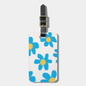 Boho blauwe zonnebloem Bagage label (Voorkant verticaal)