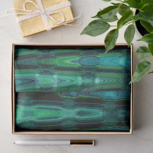 Boho Blauwgroen Abstracte ontkoppeling Tissuepapier (Geschenk)