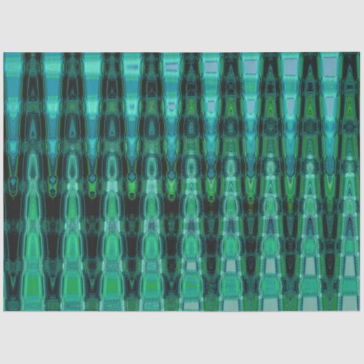 Boho Blauwgroen Abstracte ontkoppeling Tissuepapier (Voorkant)