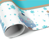 Boho Blauwgroen blauwe kerstboom Cadeaupapier (Rol Hoek)