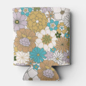 Boho Blauwgroen Bruin Bloemen Schattige Baby showe Blikjeskoeler (Achterkant)