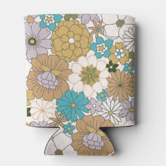 Boho Blauwgroen Bruin Bloemen Schattige Baby showe Blikjeskoeler (Achterkant)