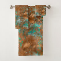 Boho Blauwgroen Copper Grunge
