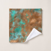 Boho Blauwgroen Copper Grunge Bad Handdoek (Wasdoekje)
