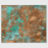 Boho Blauwgroen Copper Grunge Cadeaupapier (Vlak)