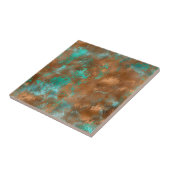 Boho Blauwgroen Copper Grunge Tegeltje (Zijkant)