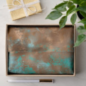 Boho Blauwgroen Copper Grunge Tissuepapier (Geschenk)
