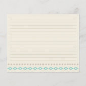 Boho Blauwgroen Diamonds Pattern Simple Recipcard (Achterkant)