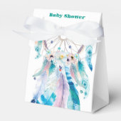 Boho Blauwgroen en Paars Baby shower Dreamweaver Bedankdoosjes (Voorkant Zijde)