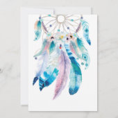 Boho Blauwgroen en Paars Baby shower Dreamweaver Kaart (Achterkant)