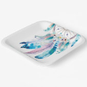 Boho Blauwgroen en Paars Baby shower Dreamweaver Papieren Bordje (Gebogen)