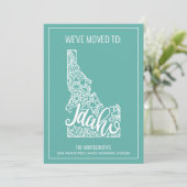 Boho Blauwgroen Floral Mandala Idaho State Moving Aankondiging (Staand voorkant)