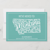 Boho Blauwgroen Floral Mandala Montana Verhuizen Aankondiging (Voorkant)