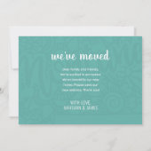 Boho Blauwgroen Floral Mandala Montana Verhuizen Aankondiging (Achterkant)