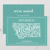 Boho Blauwgroen Floral Mandala Montana Verhuizen Aankondiging (Voorkant / Achterkant)